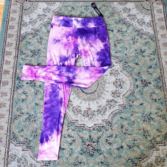 NWT Purple Pink Tie Dye Plus Size Leggings - Picture 3 of 7